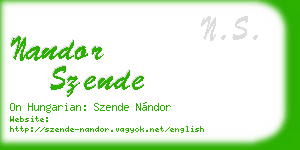 nandor szende business card