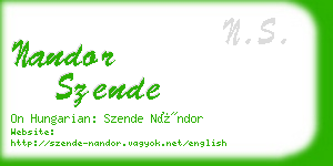 nandor szende business card